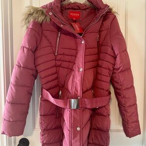 Guess Women's Rose Puffer Coat with Belt